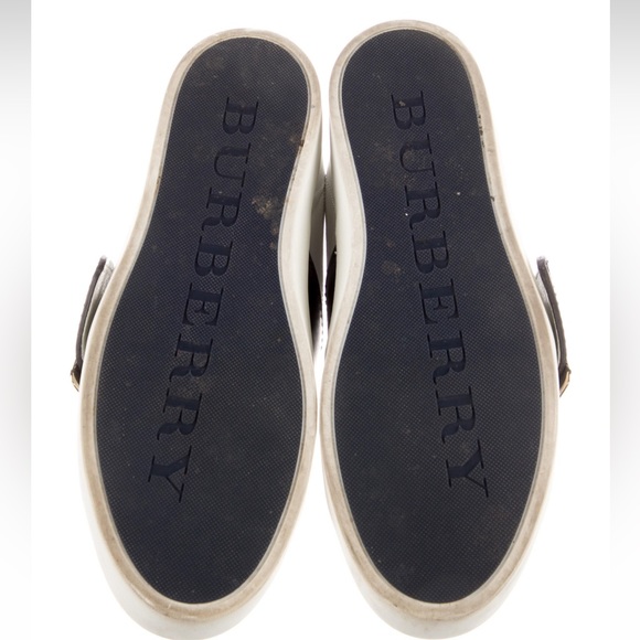 Leather white and navy Burberry slip on sneakers Size 9 (IT 39) - Picture 5 of 5